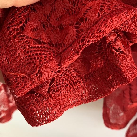 Rock & Roll Cowgirl red lace open front cardigan Size Medium - Picture 5 of 8